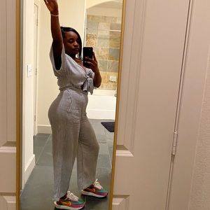 Striped Tie-Front short sleeved Forever21 jumpsuit size S